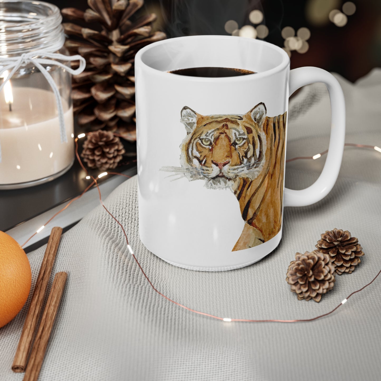 The Strength of the Sumatran Tiger • DSWF • Ceramic Coffee Cups, 11oz, 15oz