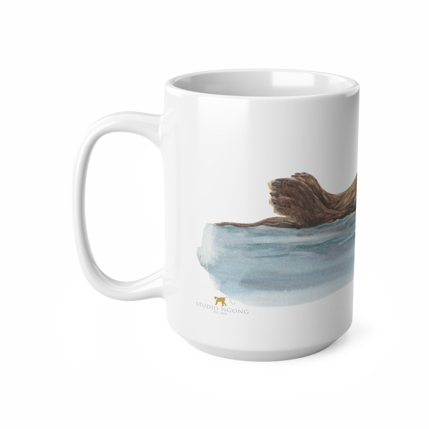 Floating Otter Ceramic Coffee Cups, 11oz, 15oz