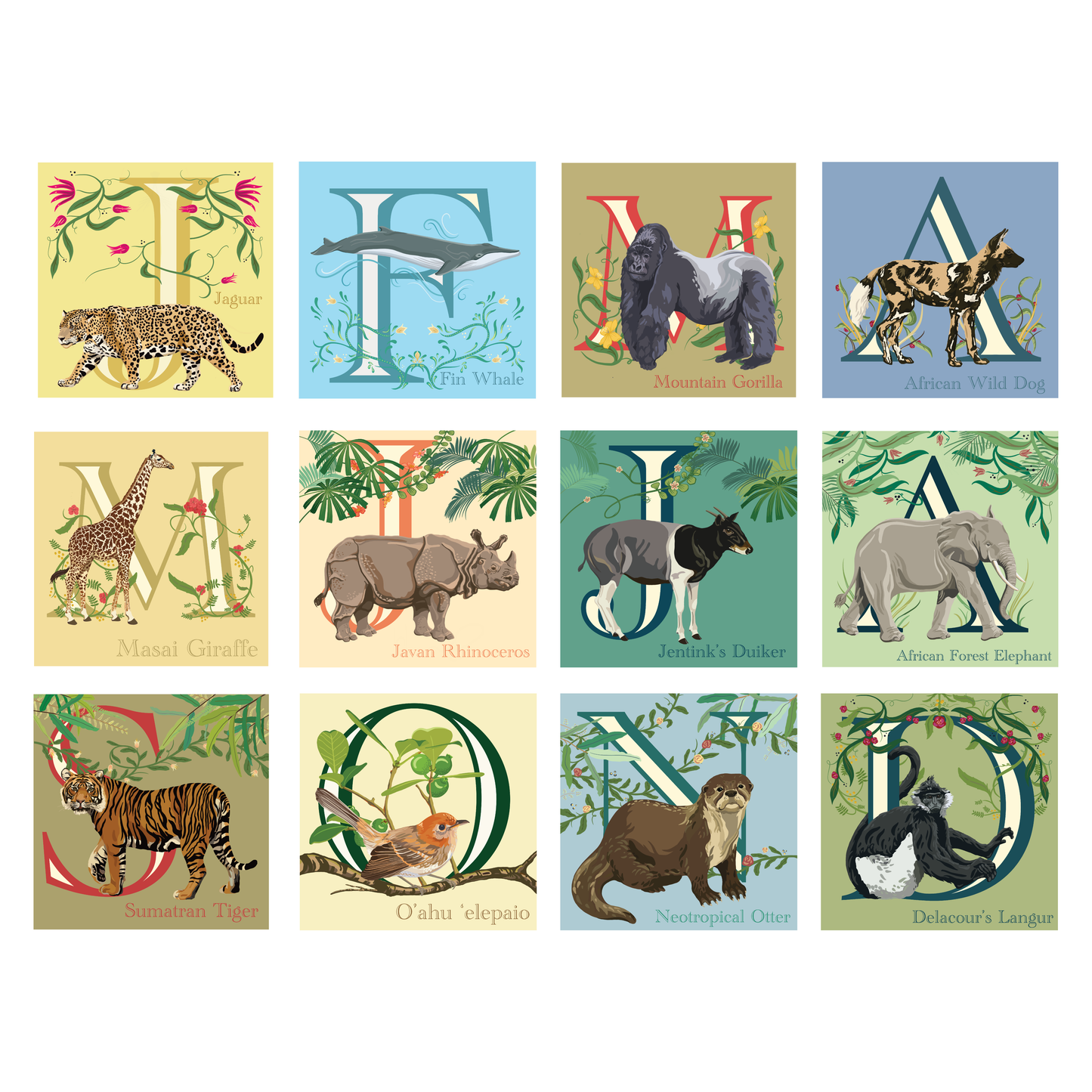 2024 Endangered Animals Desk/Postcard Calendar with Easel