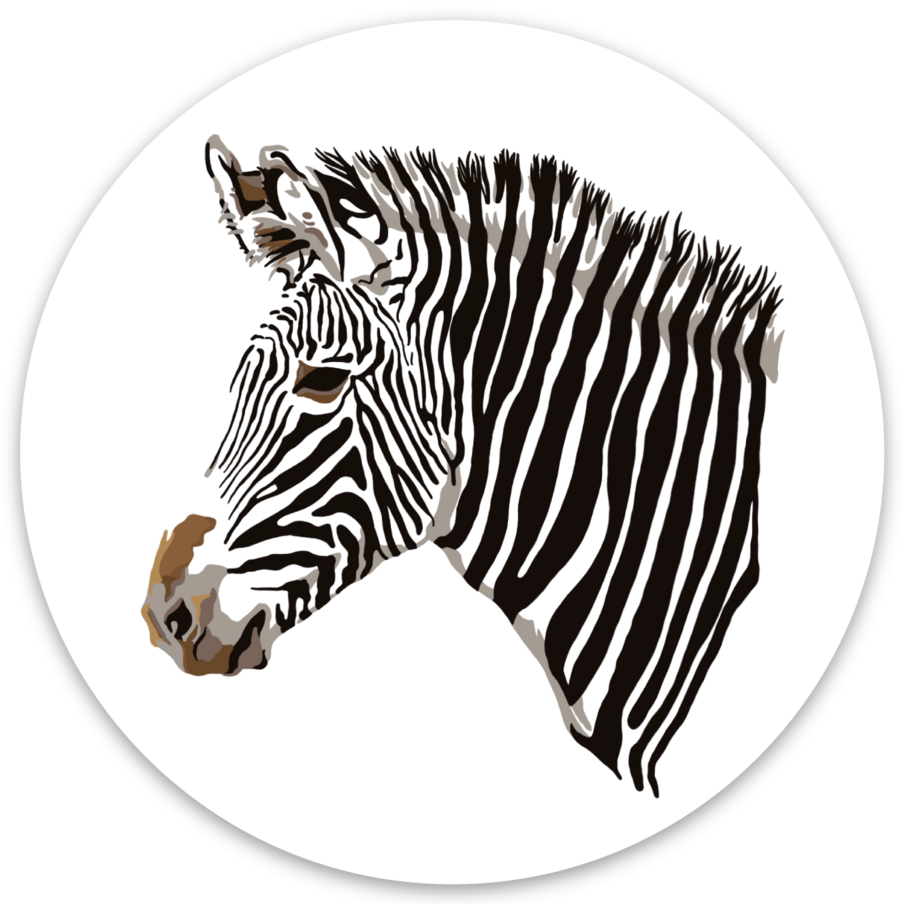Grevy's Zebra Head Round Sticker
