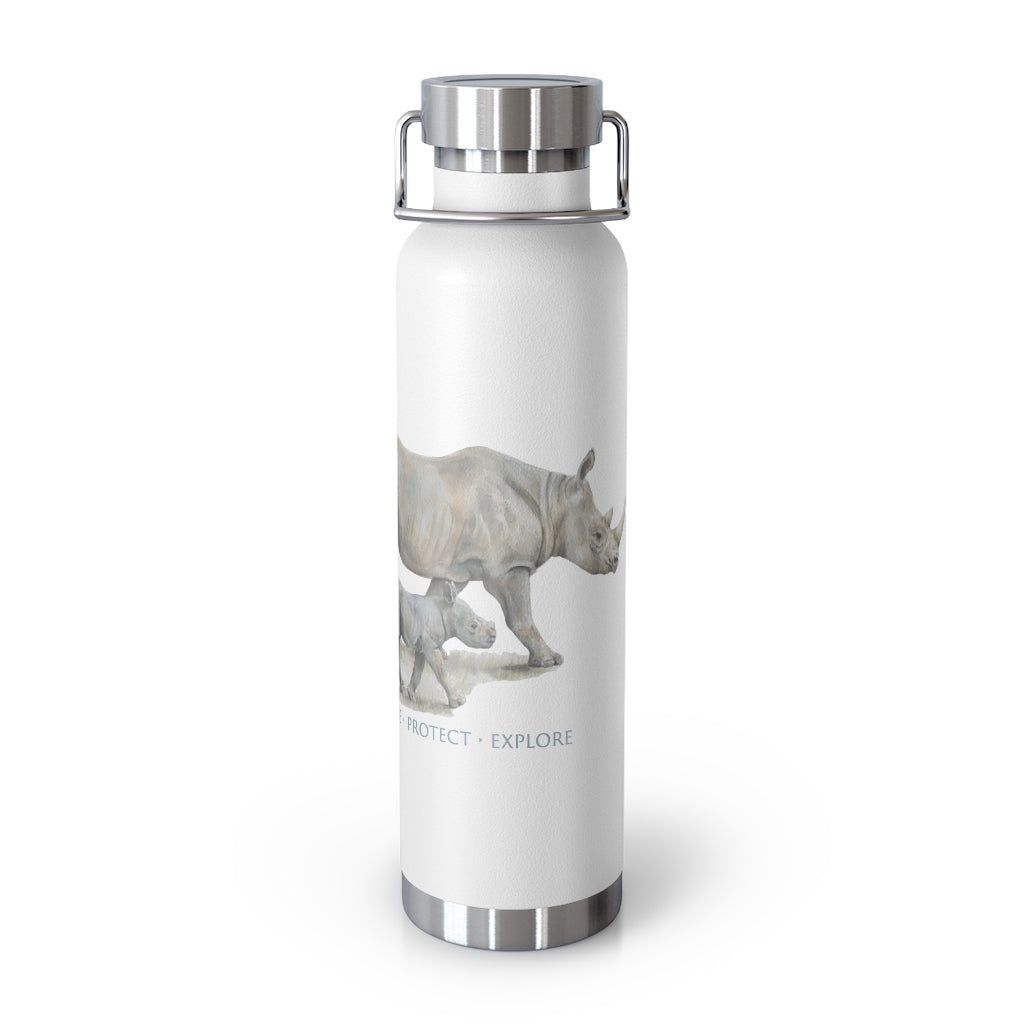 Rhino Mother & Calf Copper Vacuum Insulated Bottle, 22oz