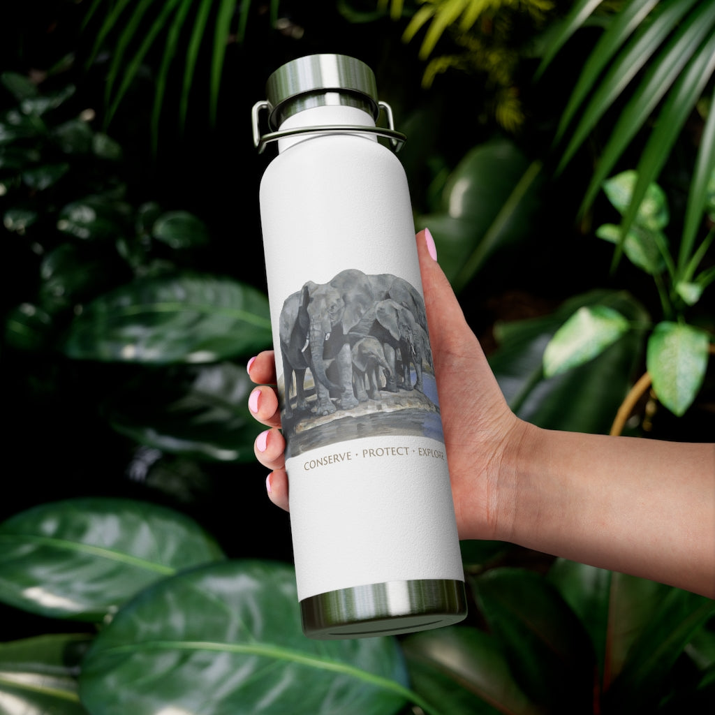 Elephants at the WateringHole 22oz Vacuum Insulated Bottle