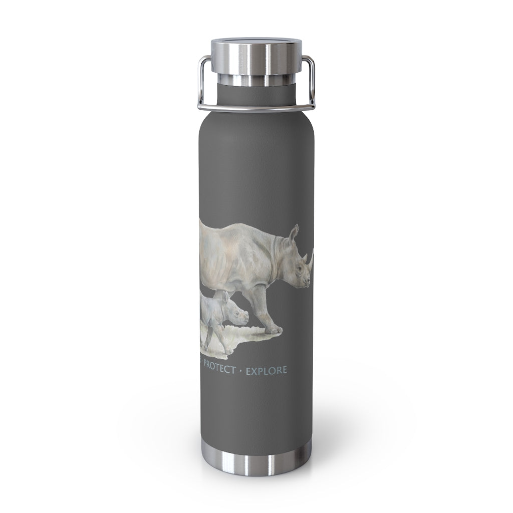 Rhino Mother &amp; Calf Kupfer-Vakuum-Isolierflasche, 22oz