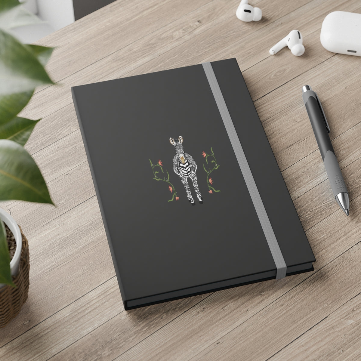 EA Zebra & Florals Color Contrast Notebook - Ruled